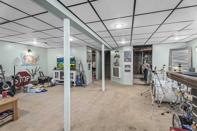 15 Arlington Rd, Windsor Locks, CT 06096 - finished basement with carpet floors and a drop ceiling