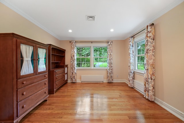 9 Old Logging Rd, Stamford, CT 06903 - spare room with light wood-style floors, crown molding, and recessed lighting