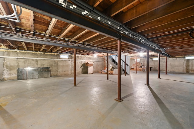 9 Old Logging Rd, Stamford, CT 06903 - unfinished basement featuring stairs