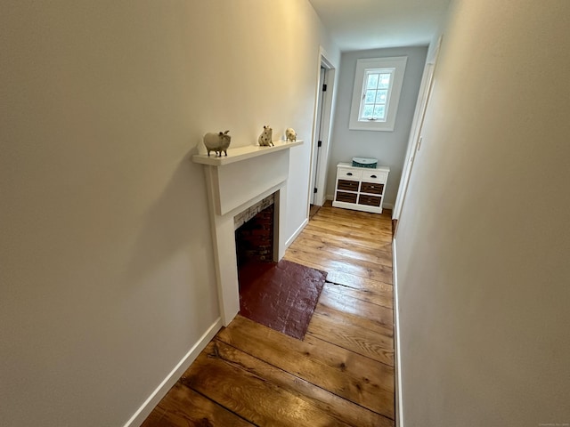 37 Lane St, Shelton, CT 06484 - hallway with hardwood / wood-style flooring and baseboards