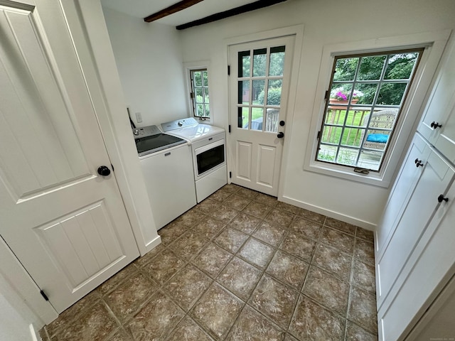 37 Lane St, Shelton, CT 06484 - washroom featuring washing machine and dryer and dark tile patterned flooring