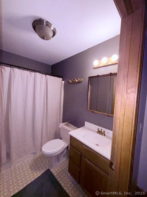 67 Bergendahl Dr, Griswold, CT 06351 - bathroom featuring tile patterned floors, vanity, and curtained shower