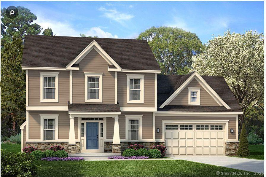 4 Buckingham St, Manchester, CT 06042 - view of front of house with stone siding, driveway, an attached garage, and roof with shingles