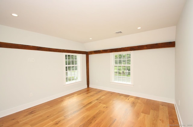 65 Water St, Guilford, CT 06437 - empty room featuring light wood-type flooring and recessed lighting