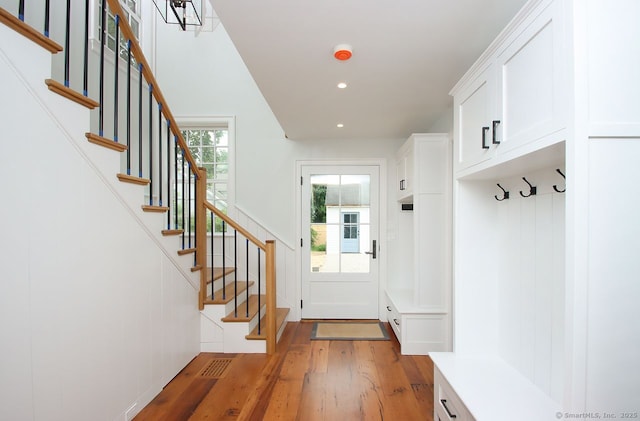 65 Water St, Guilford, CT 06437 - mudroom with light wood-style flooring and recessed lighting