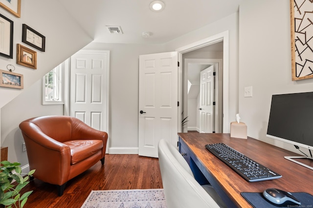 73 Water St, Glastonbury, CT 06073 - office area with dark wood-style flooring and baseboards