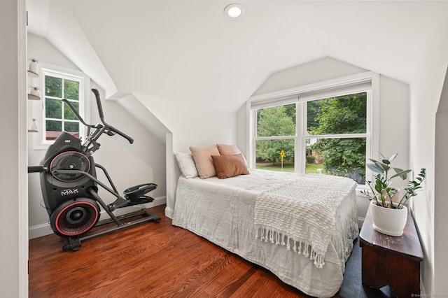 73 Water St, Glastonbury, CT 06073 - bedroom featuring vaulted ceiling and wood finished floors