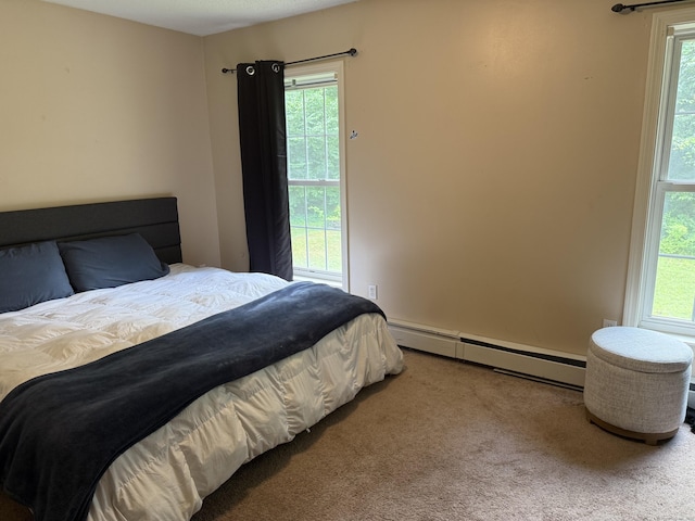 300 Foxon Hill Rd, East Haven, CT 06513 - bedroom with baseboard heating, multiple windows, and carpet floors