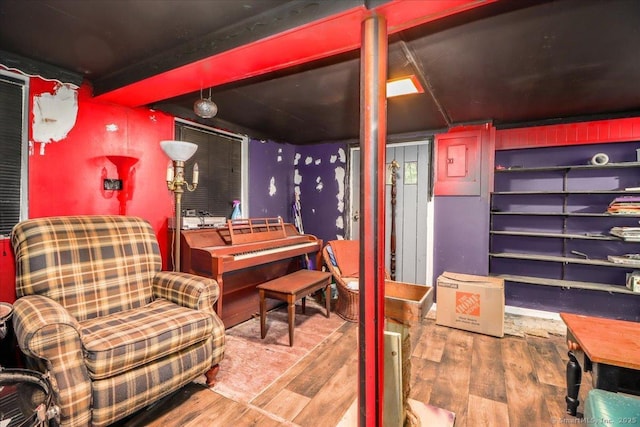 52 Hudson Dr, New Fairfield, CT 06812 - sitting room featuring wood finished floors and beam ceiling