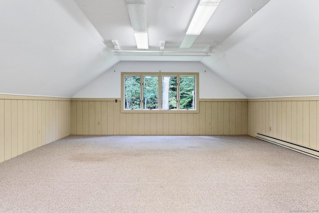35 Pheasant Ln, Ridgefield, CT 06877 - bonus room with wooden walls, carpet flooring, lofted ceiling, and a wainscoted wall