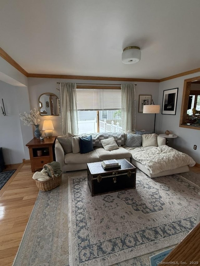 19 Hartford Ave, Old Saybrook, CT 06475 - living area with wood finished floors and crown molding