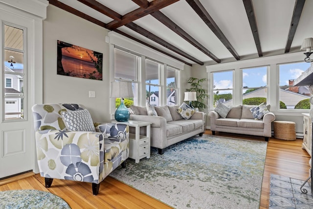 8 Fenbrook Rd, Old Saybrook, CT 06475 - living room with beam ceiling and wood finished floors