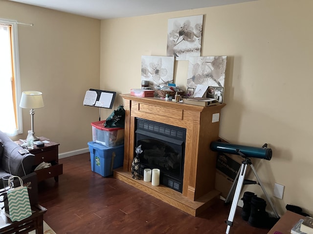 74 Brussels Ave, Wethersfield, CT 06109 - living room featuring wood finished floors and a glass covered fireplace