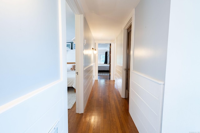 336 Main St, Wethersfield, CT 06109 - corridor featuring dark wood-style flooring and wainscoting