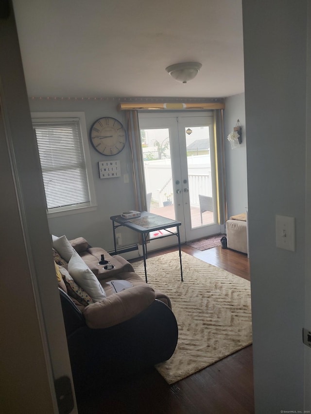 191 Dawson Ave, West Haven, CT 06516 - living room with wood finished floors and french doors