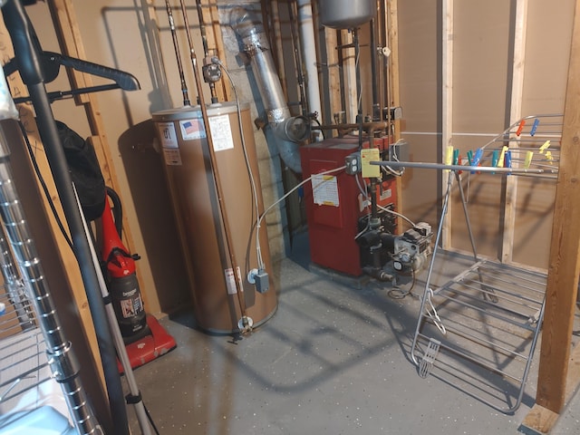 191 Dawson Ave, West Haven, CT 06516 - utility room featuring gas water heater and a heating unit