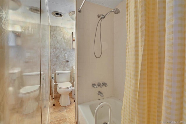 496 Mulberry St, Southington, CT 06479 - bathroom with shower / tub combo and tile patterned flooring