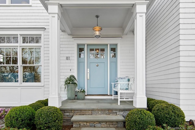81 Birch Rd, Fairfield, CT 06824 - property entrance featuring covered porch