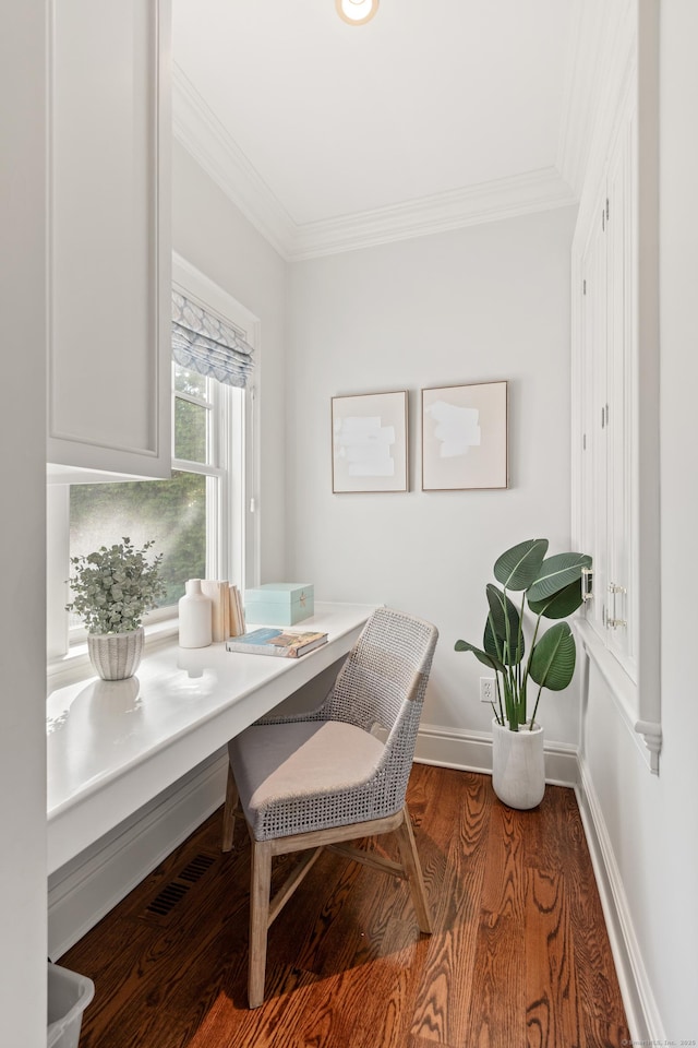 81 Birch Rd, Fairfield, CT 06824 - home office featuring crown molding and wood finished floors
