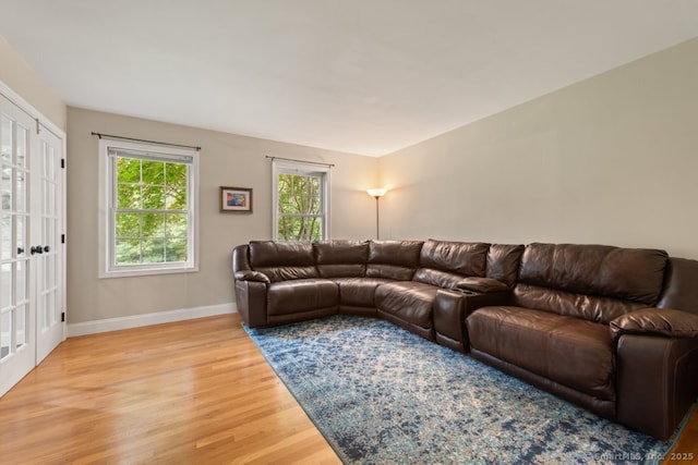 26 Philo Curtis Rd, Newtown, CT 06482 - living area featuring light wood-style flooring and baseboards