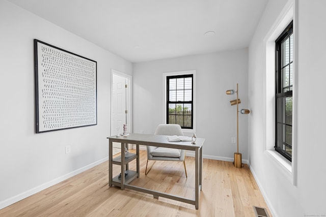 226 Ruane St, Fairfield, CT 06824 - office area featuring light wood-style floors and baseboards