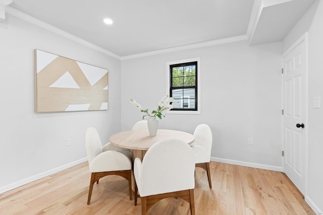 226 Ruane St, Fairfield, CT 06824 - dining area featuring light wood finished floors, ornamental molding, and recessed lighting