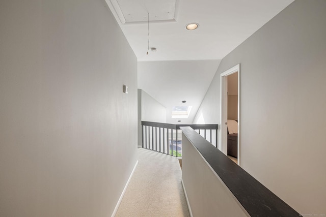 2289 Bedford St Unit F2, Stamford, CT 06905 - corridor with attic access, light carpet, and recessed lighting