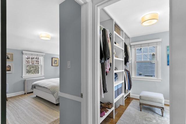 521 Lake Ave, Bridgeport, CT 06605 - walk in closet with radiator and wood finished floors