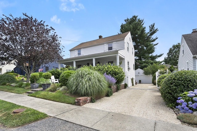 521 Lake Ave, Bridgeport, CT 06605 - view of front facade with an outbuilding and a chimney
