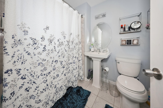 357 D Welton Way, Thomaston, CT 06787 - full bath with curtained shower and tile patterned flooring