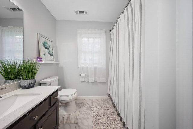 357 D Welton Way, Thomaston, CT 06787 - full bath featuring vanity, marble finish flooring, and a shower with curtain