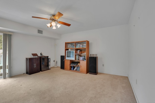 106 Brookwood Dr Apt D, Rocky Hill, CT 06067 - carpeted office space featuring a ceiling fan and baseboards