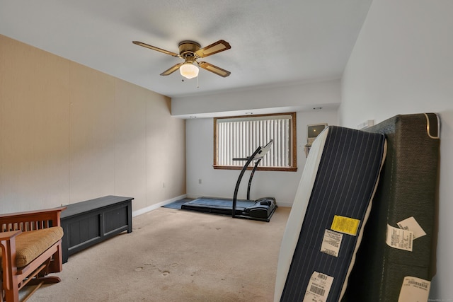106 Brookwood Dr Apt D, Rocky Hill, CT 06067 - workout area with a ceiling fan and carpet