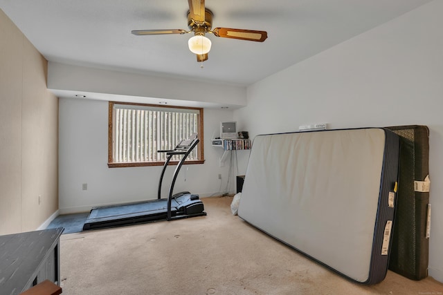 106 Brookwood Dr Apt D, Rocky Hill, CT 06067 - workout room with carpet flooring and ceiling fan