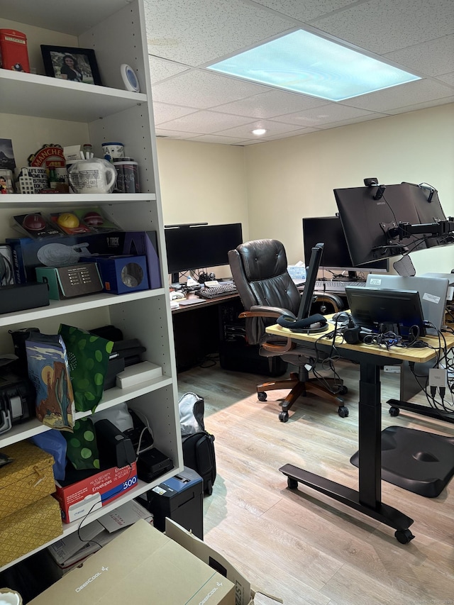 55 Mill Plain Rd Unit 17-6, Danbury, CT 06811 - home office featuring a drop ceiling and wood finished floors