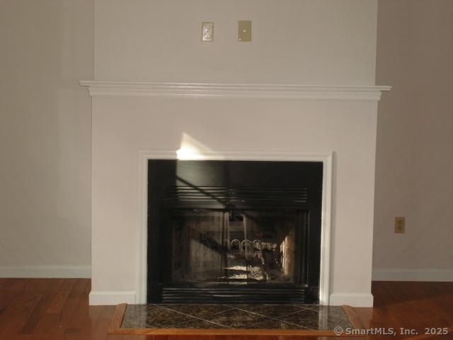55 Mill Plain Rd Unit 17-6, Danbury, CT 06811 - detailed view of a tile fireplace and wood finished floors