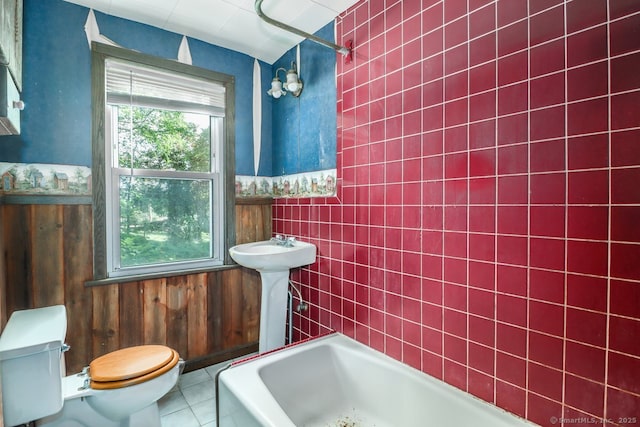 16 Oak St, New Fairfield, CT 06812 - bathroom featuring a bathtub, tile patterned floors, and a shower
