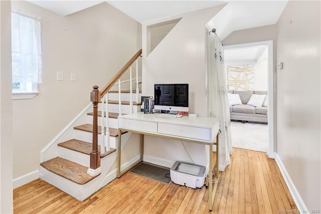 12 Sunset Ave, Trumbull, CT 06611 - stairway with wood-type flooring and baseboards