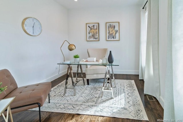 office featuring dark hardwood / wood-style flooring