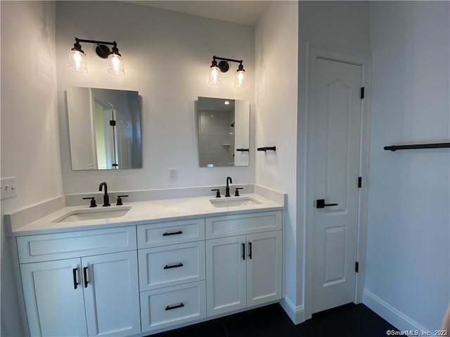 bathroom featuring double sink vanity