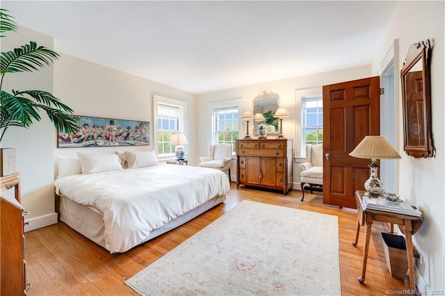 bedroom featuring light hardwood / wood-style floors