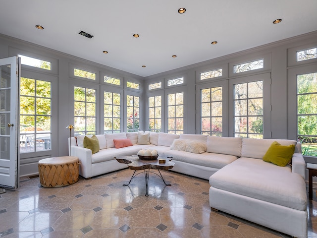 view of sunroom