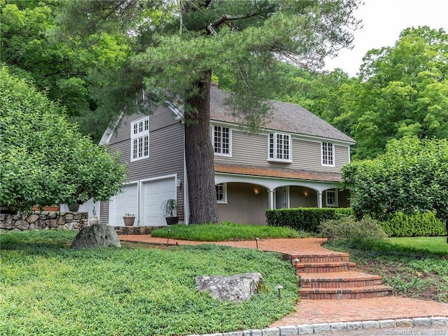 colonial house with a garage