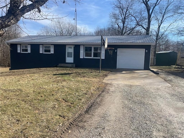 single story home with a garage