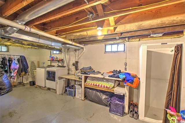 220 W Main St, Mt Zion, IL 62549 - basement with washing machine and dryer