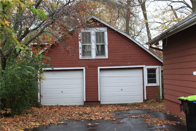 view of garage