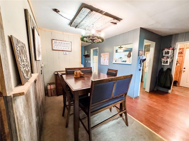 2281 US Rte 40, Casey, IL 62420 - dining room with light wood finished floors and wooden walls