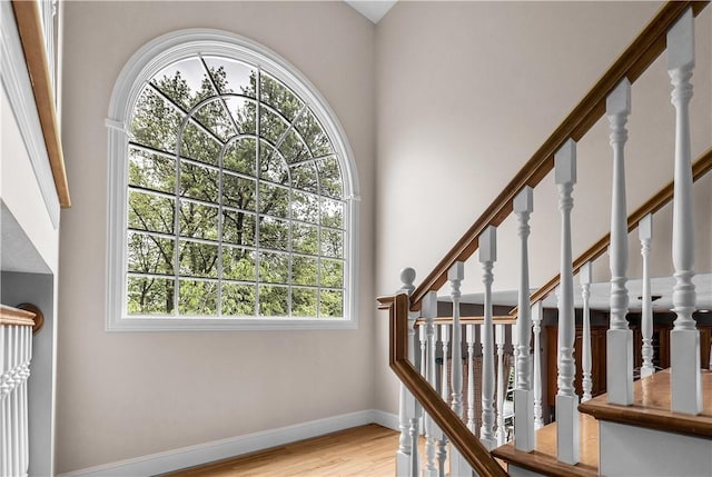 1435 Ashland Ave, Mt Zion, IL 62549 - stairs with wood finished floors and baseboards