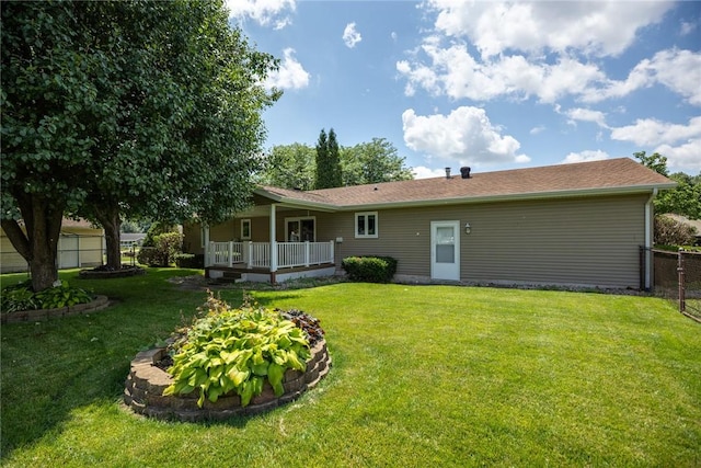 2104 Sycamore St, Effingham, IL 62401 - rear view of house with a wooden deck