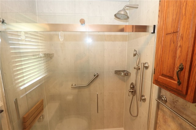 bathroom featuring walk in shower